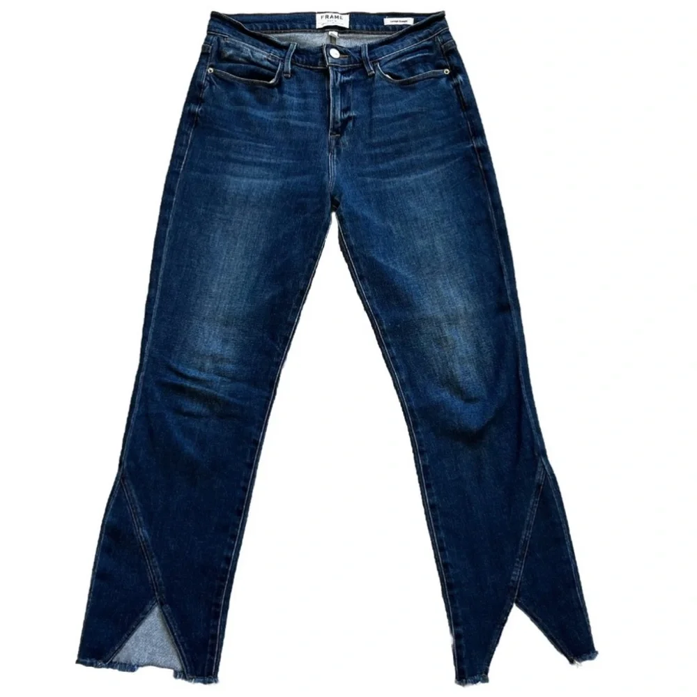 FRAME Le High Straight Asymmetrical Hem Jeans Size 28 Modern Contemporary - Picture 10 of 10